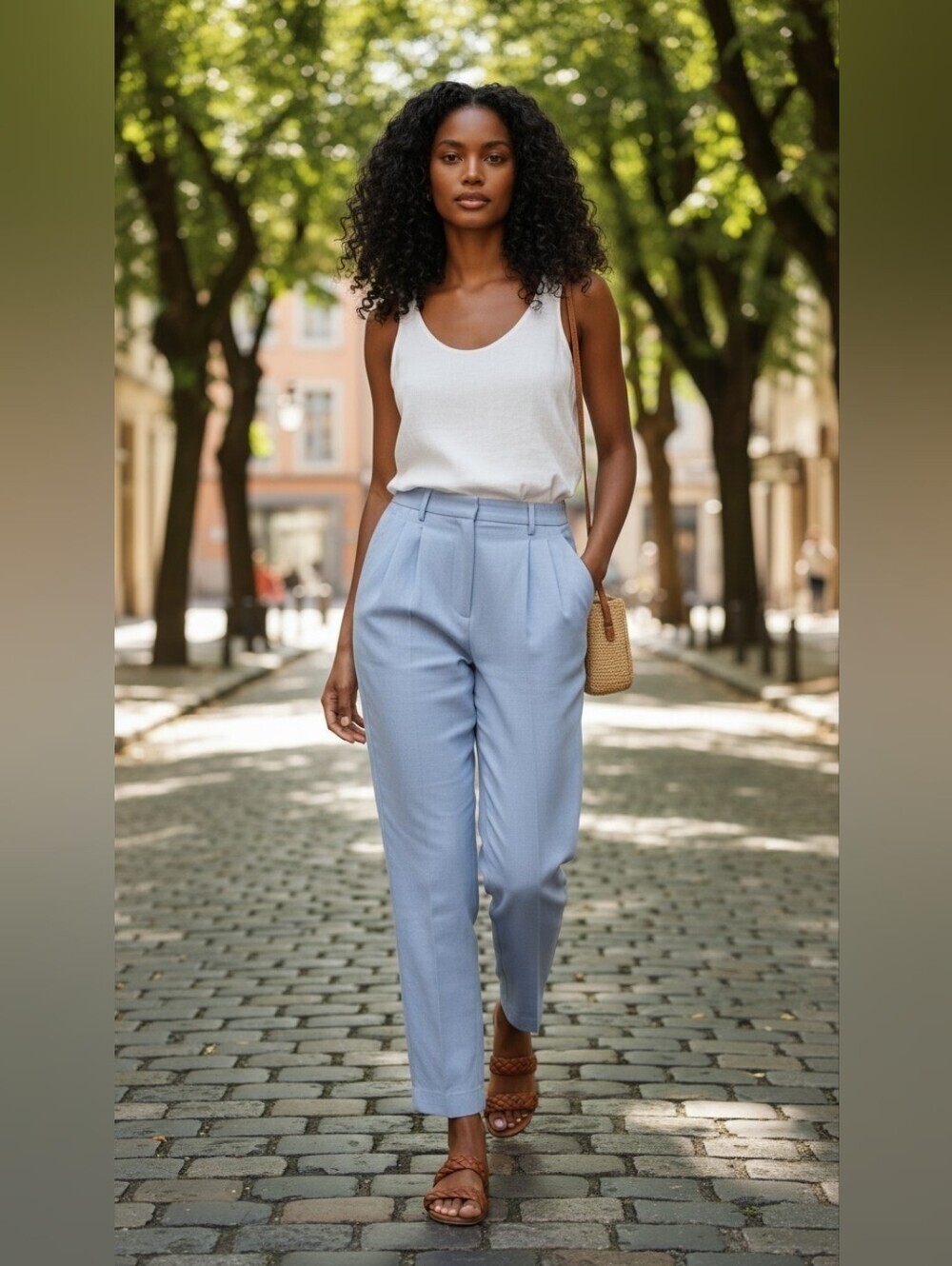 Liz Claiborne Linen Blend Light Blue Trouser Pants Women's Size 14 Career